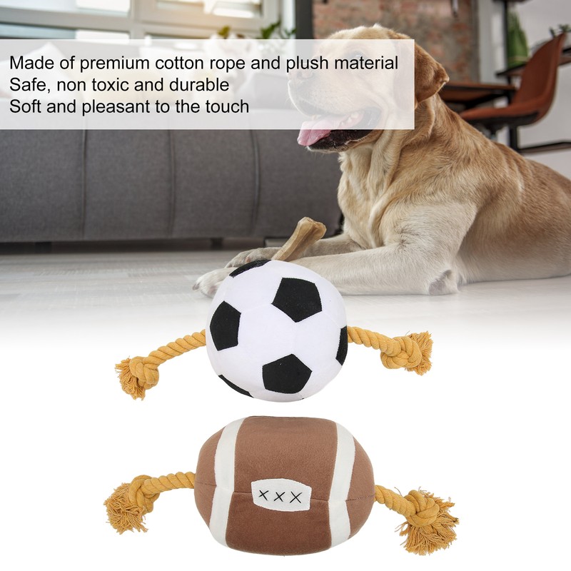 Football Dog Toy Outdoor Interactive Fun Cotton Rope Football Puppy