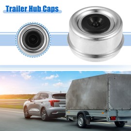 ACROPIX 2.72'' Trailer Axle Wheel Dust Cap Cup Trailer Bearing Dust Cap for Trailer Wheel Hubs Silver Tone - Pack of 2
