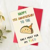 OJsensai Nice 9th Taco Anniversary Card, Funny Pottery Gifts for