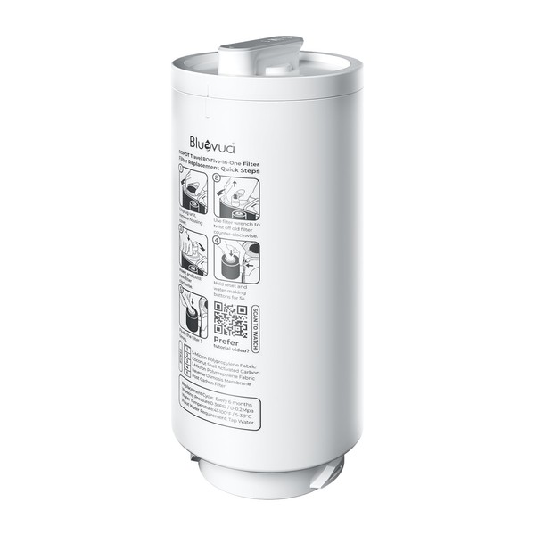 Bluevua 5-IN-1 RO Filter, Replacement for RO100ROPOT-Travel Countertop Reverse Osmosis