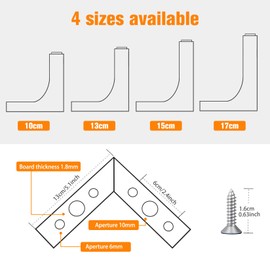Herbst Pack of 4 Black Furniture Feet, 10 cm, Triangle Furniture Legs, Metal, DIY Replacement for Cabinet Feet, Table Legs, TV Cabinet Feet, Sofa Feet Other Furniture Legs (Black, 4 Pieces - 10 cm)