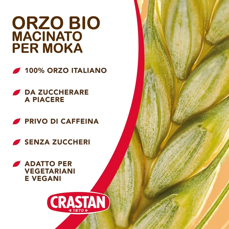Crastan Orzo Tostato e Macinato per Moka - Espresso -