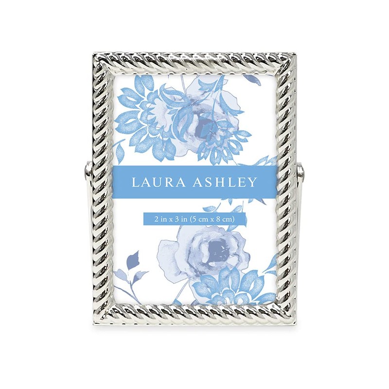 Laura Ashley 2x3 Silver Rope Metal Picture Frame (Vertical) with