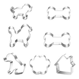 7 Pieces Puppy Theme Molds, Stainless Steel Molds, Creative Cookie Molds, Baking Tools, Dough Cutters
