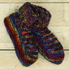 LOUDelephant Hand Knitted Wool Slipper Socks - SD Black Rainbow