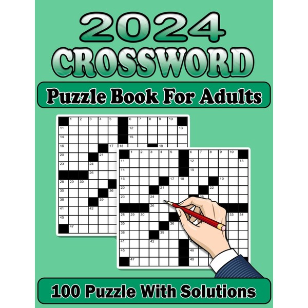 2024 Crossword Puzzle Book For Adults: Awesome Crossword Puzzle Book