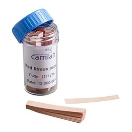 Camlab 1171275 Litmus Test Paper Booklets, 10 Books x 20 Strips, Red