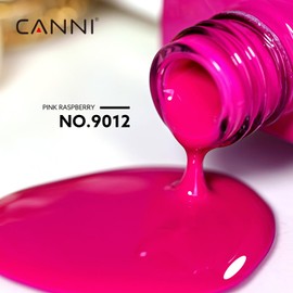 CANNI Hot Pink Gel Nail Polish, 1Pcs Neon Pink Gel Polish Pink Color High Gloss Soak Off U V French Nail Manicure Salon DIY