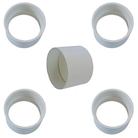 Central Vacuum Coupling - Built-in PVC Pipe Fitting - Coupler - 5 Pack