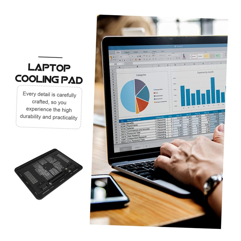 KICHOUSE Silent Laptop Cooler Cooling Pad Laptop Stand for Gaming