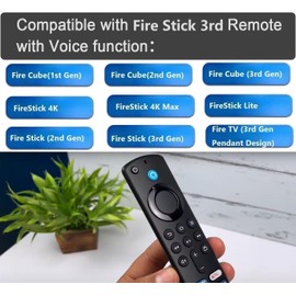 Remote Replacement Control Fit for Fire Stick 2nd Gen, 3rd Gen, Lite, 4K,4K MAX, Fire Cube 1st Gen, 2nd Gen, 3nd Gen, Fire 3rd Gen PendantDesign 9.5 Voice Replacement Control