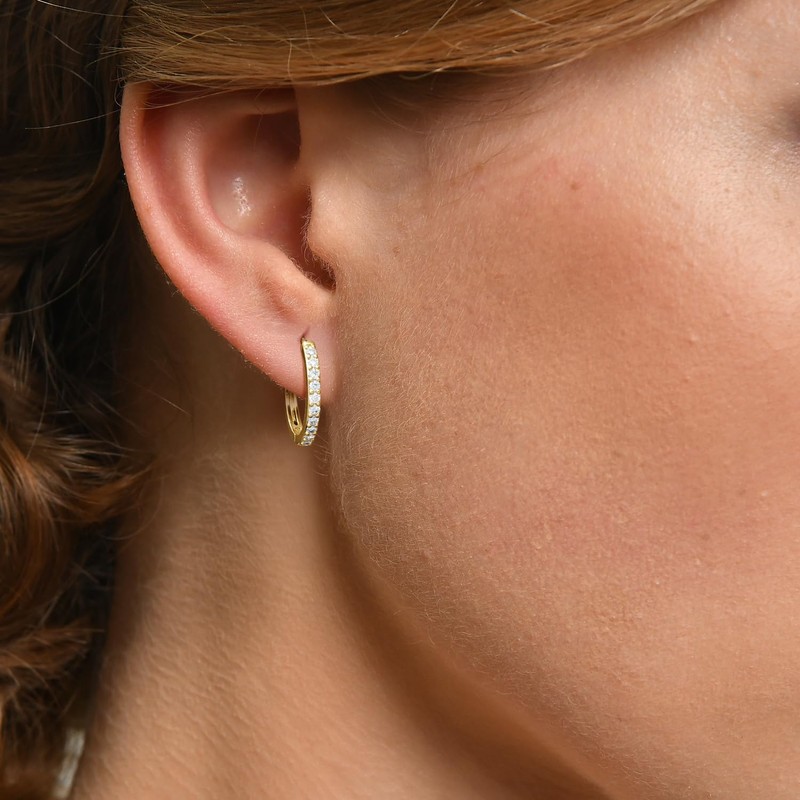 BEAUSPA Gold Hoop Earrings 14K Gold Hoop Earrings for Women