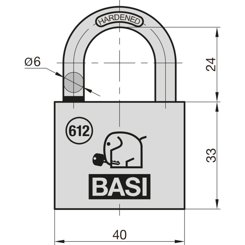 BASI | Safety Hasp with Padlock | 2 Joints |