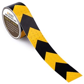 2" X 30ft Reflective Safety Hazard Warning Tape Waterproof Yellow Black - High Intensity Reflector Tape for Outdoor Steps