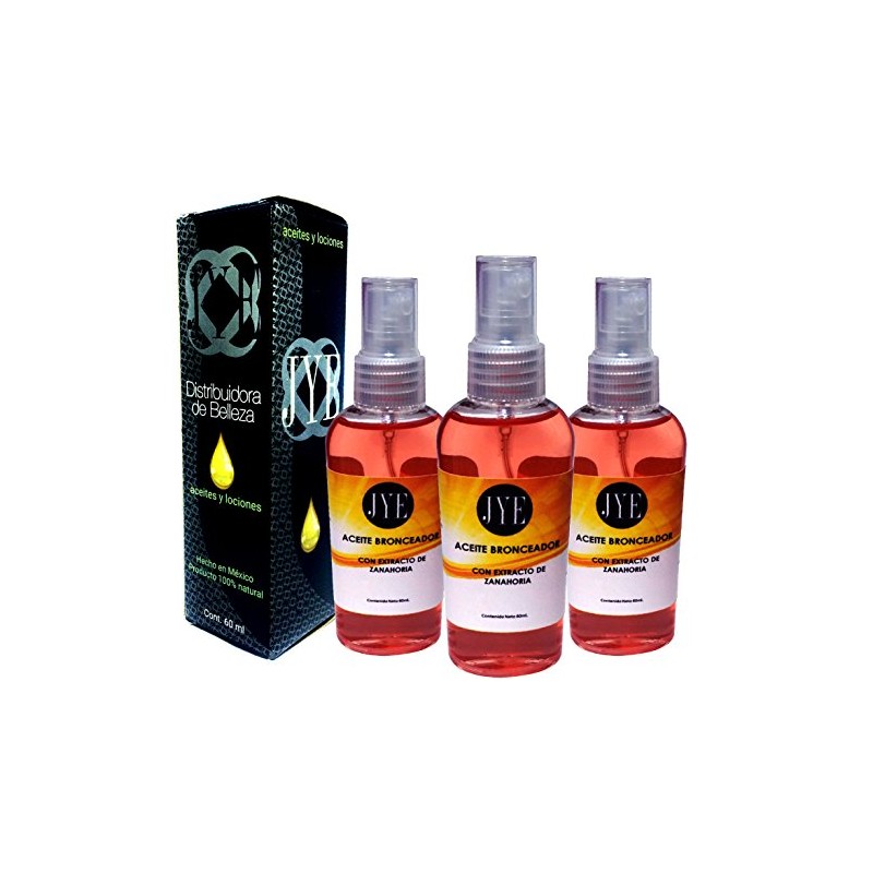 JYE Set de 6 Botellas de Aceite Bronceador con Extracto