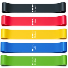 Fitness Bands Set, Resistance Bands for Men and Women with 5 Resistance Levels, Exercise Bands for Strength Training, Muscle Building, Yoga, Pilates and Full Body Training
