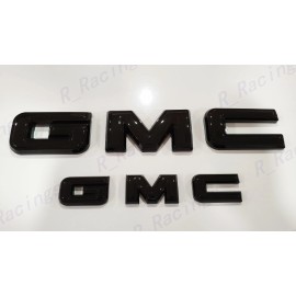 Auto OVERLAY Front & Rear Gloss Black Emblem Overlay Fit 2021-2023 GMC Yukon Yukon XL