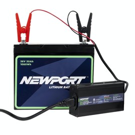 Newport 24V 10A Fully-Automatic Smart Charger - LiFePO4, Lead-Acid, AGM/Gel/SLA Trickle Charger for Marine, Automotive, and Deep Cycle Batteries