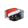 Christmas Black Cat Kitten Santa Hat - Reusable Face Covering