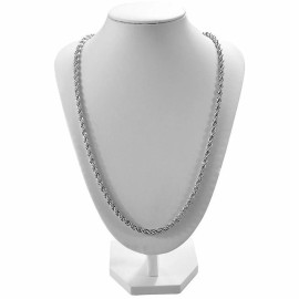 Unbranded ROPE Chain necklace 14 KT White Gold Overlay 24 inches long 6 mm wide