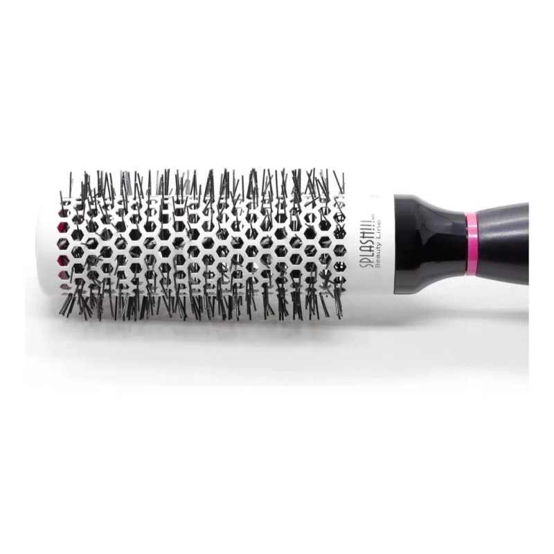 Splash Cepillo Redondo Para Cabello Cerámica Blanco/negro