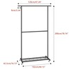 Sywhitta Double Rod Clothing Garment Rack, Rolling Coat Hanger with