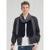 DAMILY Men's Scarf Warm Winter Scarves Striped Scarf Linen, Navy/White