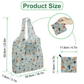 12Pcs Reusable Grocery Shopping Bags Large Capacity Groceries Tote Bags Foldable Lightweight Polyester Storage Bag Foldable in a Pouch Eco Cloth Bags for Shopping Camping Travel