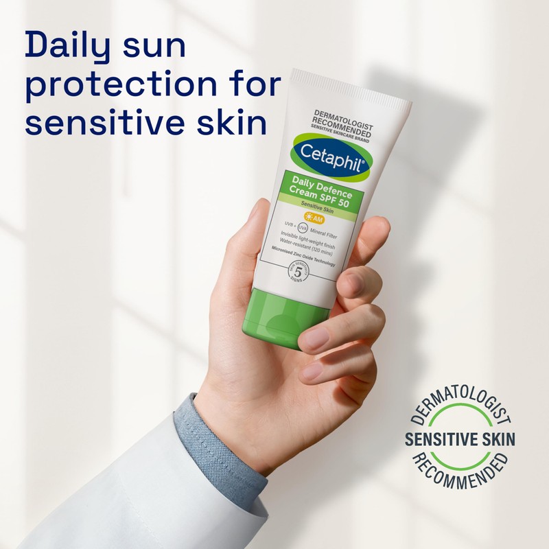 Cetaphil Daily Defence Cream SPF50, with UVA/UVB filters for Sensitive