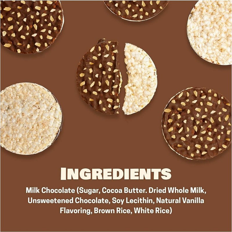 Lieber's Brittle Topped Milk Chocolate Covered Rice Cakes, 3.7 oz
