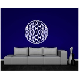 Samunshi® Flower of Life Wall Sticker Flower of Life Sticker Wall Decoration 20 x 20 cm Black