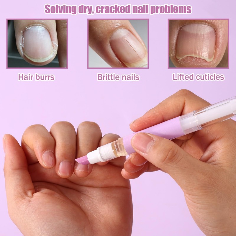 3pcs 3 in 1 Cuticle Oil Pen, Cuticle Pusher &