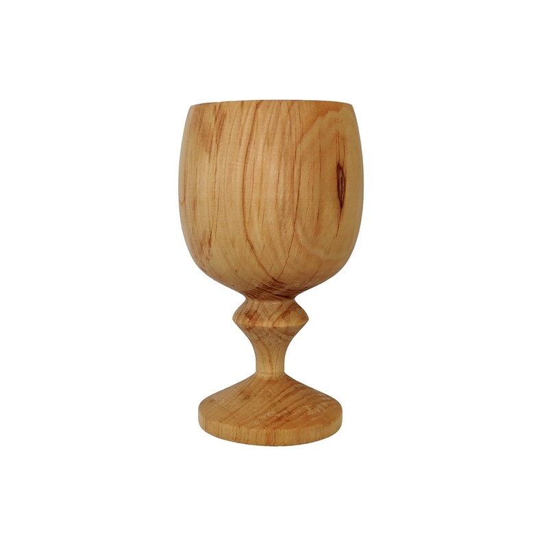 Wooden World - Large wooden goblet cup made of cherry