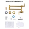 Pot Filler Faucet Brushed Gold: Solid Brass Wall Mount Heavy