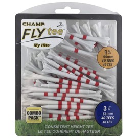 Champ 86504 Zarma Flytee My Hite 3-1/4" Combo Pack White with Red Stripes Golf Tees