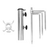 Steel Garden Parasol Spike Inground Umbrella Holder with 4 Prong