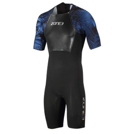 ZONE3 Men's Shortsleeve Swimskin Black/Blue