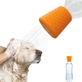 Bongpuda Portable Outdoor Shower For Dogs,Portable Shower Head,Bottle Attachment For Portable Outdoor Shower,Works with Most Plastic Water or Soda Bottles from 16 oz to 2 Liters(Orange)