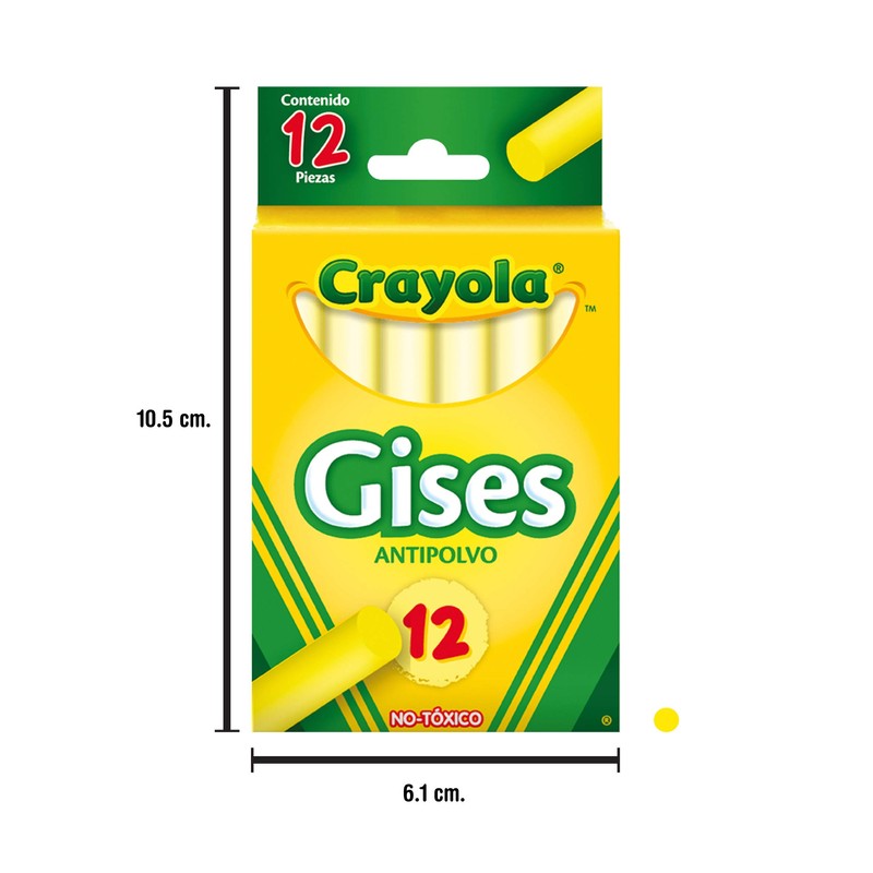 Crayola(R) Anti-Dust Chalk, (White) Box Of 12 Sticks