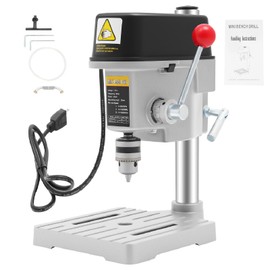 3-Speed Benchtop Drill Press Table, Electric Bench Drilling Machine, Mini Drill Press Stand, Tabletop Drilling Machine 110V, 340W Copper Motor Variable Speed, 0-16000 RPM