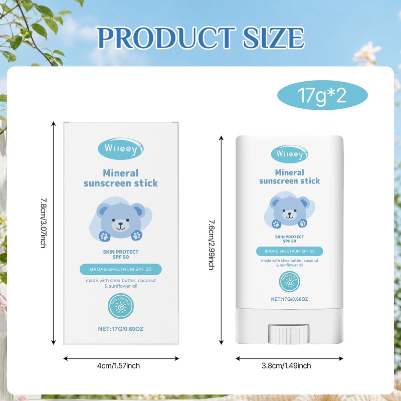 Crunier Pack of 2 Sun Cream Stick Children SPF 50,