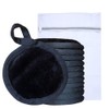 Reusable Makeup Remover Pads Microfiber Face Cloths with Mesh Bag Cleansing Facial Cloths with Laundry Bag for Face, Eye, Lips - Reusable Wipes 5 x 5 inch 12 Pack Black