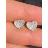 Harlembling 14k Gold Plated 925 Silver Heart Shaped Earrings Studs