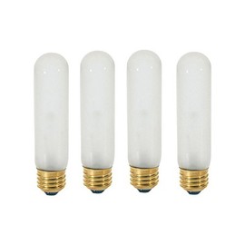 25T10/120V -Tubular - 120V - Medium (E26) Base - Incandescent Light Bulb (Frosted, 25 WATT-4 Pack)