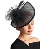 DRESHOW Fascinator Hats for Women Pillbox Hat with Veil Headband