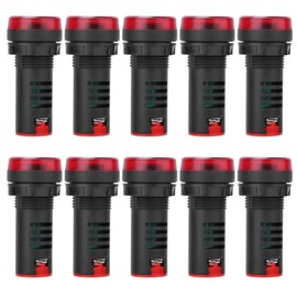 10 Pcs BERM® LED Buzzer AD16‑22SM Red Light Flash Alarm Indicator Lamp with Buzzer AC/DC12V