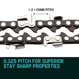 Baumr-AG Tru-Sharp .325 Inch Pitch Chainsaw Chain for 20 Inch Bar Chainsaws
