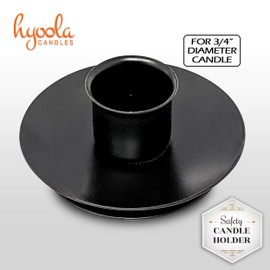 Hyoola Candle Drip Protectors - Reusable Metal Safety Candle Holder - Pin Holds Candles in Place - for 3/4 inch Diameter Candle - Black - 2 Pack
