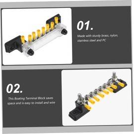Alipis Rv Bus Bar Block Compact Terminal Terminal Strips for Yachts Rvs and Devices Easy Installation and Connection