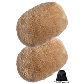 Miya Car Wash Shearling Gloves Set of 2 100% Australian Wool Shearling Brush Hand Wash Mop Professional Car Wash Mop (Camel)